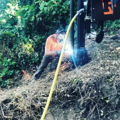 Custom drill rig in action
