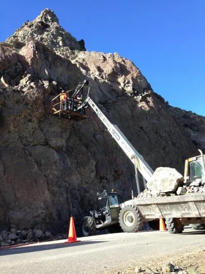 Telehandler on slope